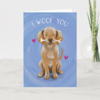 I Woof You Cute Dog with Bone Love