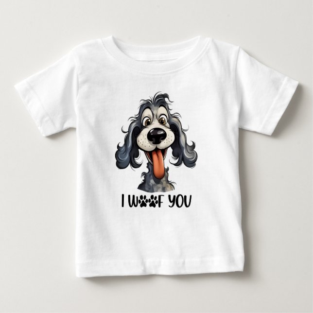 I Woof You Funny Dog Sublimation  Baby T-Shirt (Front)