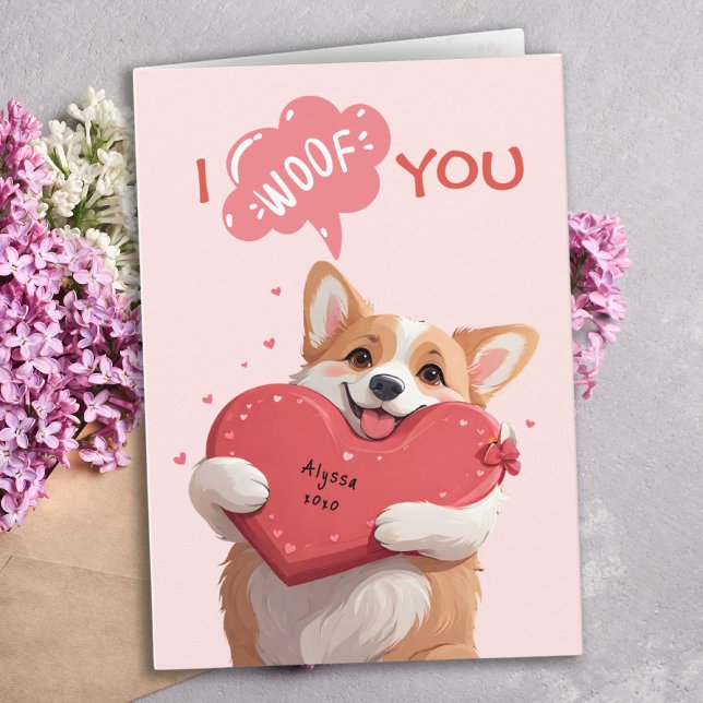 I Woof You Mum Corgi Funny Dog Pun Mother's Day Card (I Woof You Mom Corgi Funny Dog Pun Mother's Day Card)