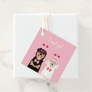 I Woof You Valentine Dog Rottweiler Maltipoo Puppy Favour Tags