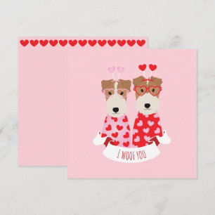 i Woof You Valentine Welsh Terrier Dogs Holiday Card