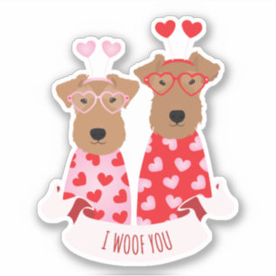 i Woof You Valentine Wire Fox Terrier Dogs
