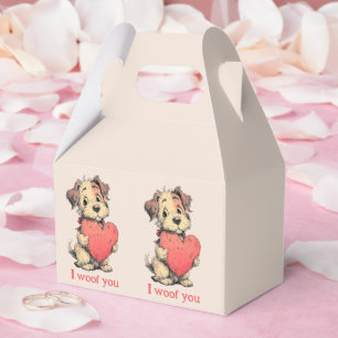 I woof you Vintage Puppy Heart Valentine`s Day Favour Box