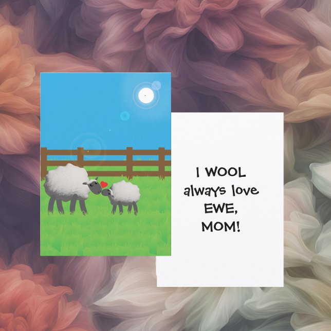 I WOOL Always love EWE MOM Flat Holiday Card (Creator Uploaded)