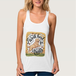 I Work Hard for Treats Funny Golden Retriever  Singlet