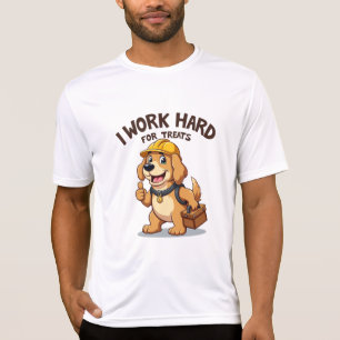 I Work Hard for Treats Funny Golden Retriever T-Shirt