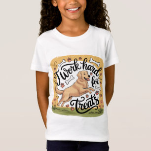 I Work Hard for Treats Funny Golden Retriever  T-Shirt
