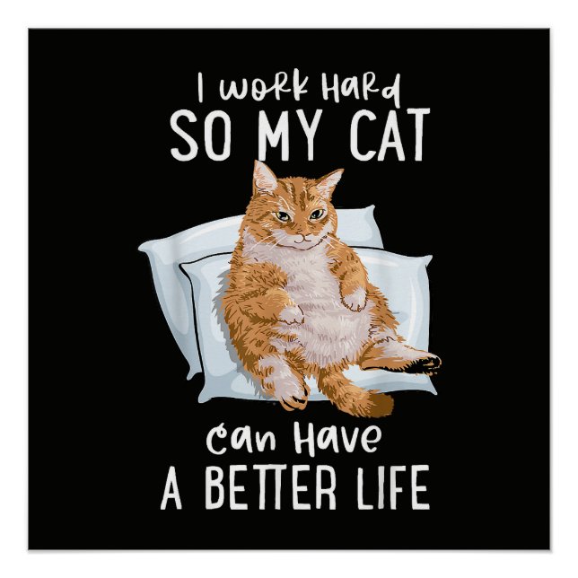 I Work Hard So My Cat Can Have A Better Life Poster (Front)
