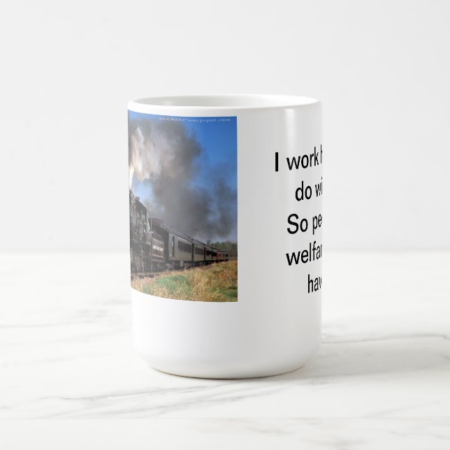 I work hard steam train 00 coffee mug (Center)