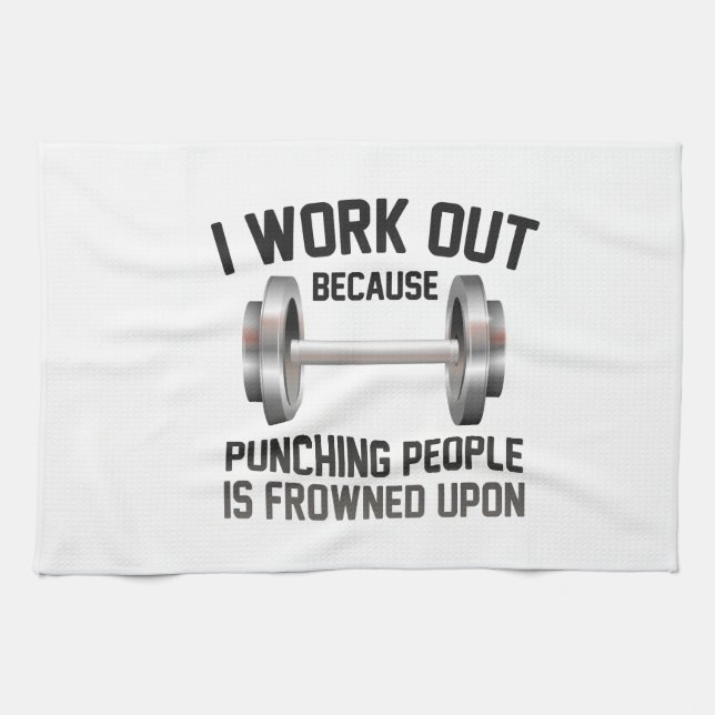 I Work Out Tea Towel (Horizontal)
