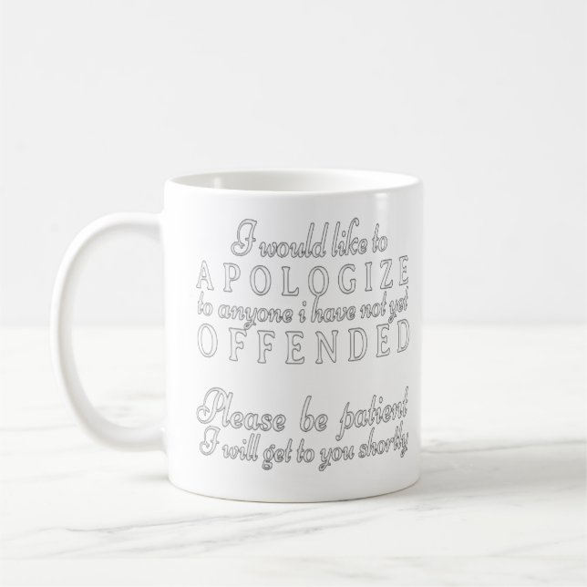 I would like to apologise  coffee mug (Left)
