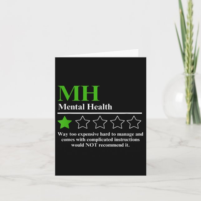 I Would Not Recommend Funny Mentals Health Awarene Card (Front)