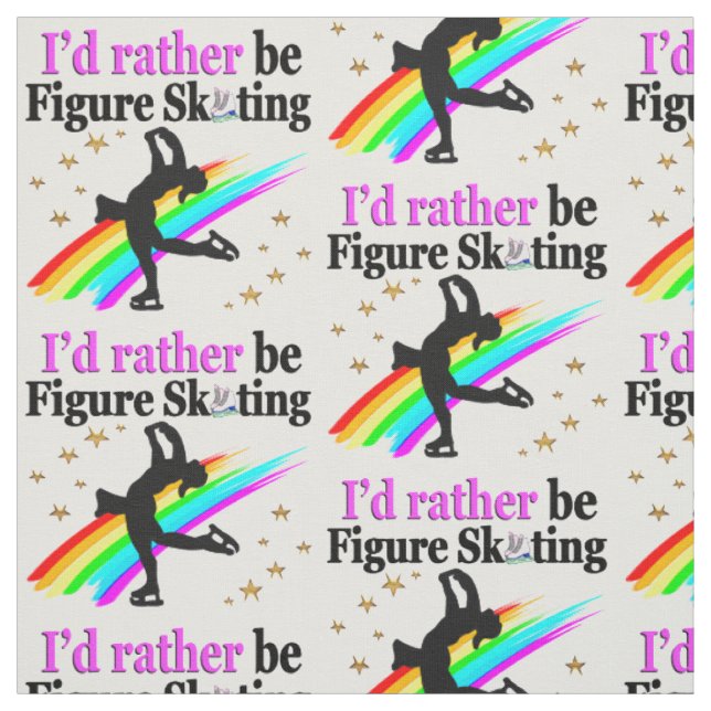 I WOULD RATHER BE FIGURE SKATING FABRIC (Swatch)