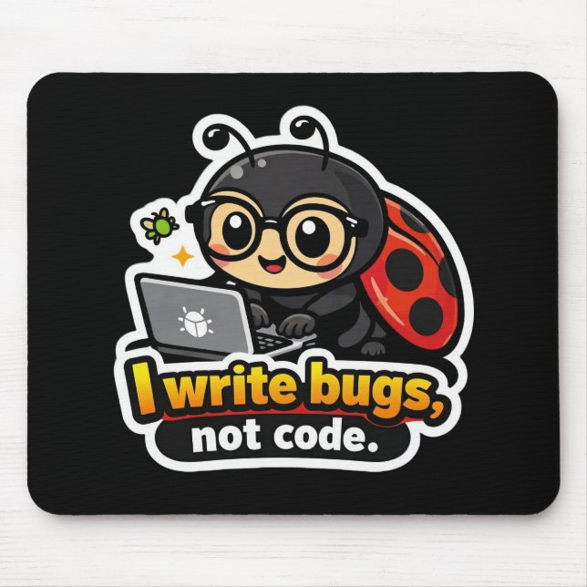 I write bugs, not code. mouse pad (Front)