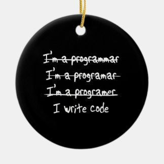 I Write Code Ceramic Tree Decoration