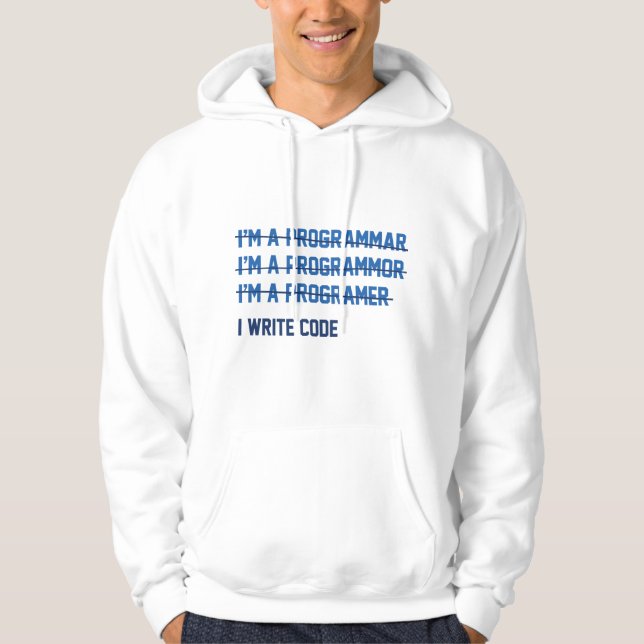 I Write Code Hoodie (Front)