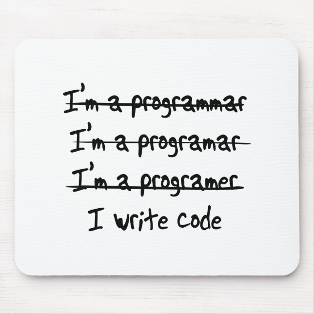 I Write Code Mouse Pad (Front)