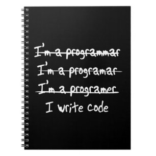 I Write Code Spiral Notebook
