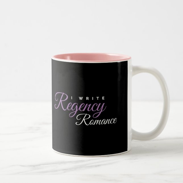I Write Regency Romance Two-Tone Coffee Mug (Right)