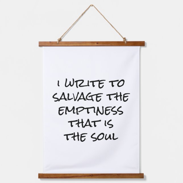 I Write Wood Topped Wall Tapestry (Front)