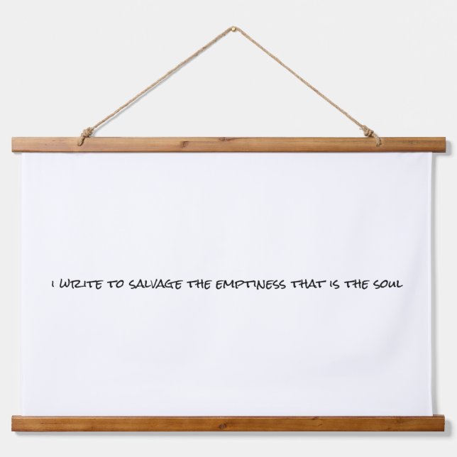 I Write Wood Topped Wall Tapestry (Front)