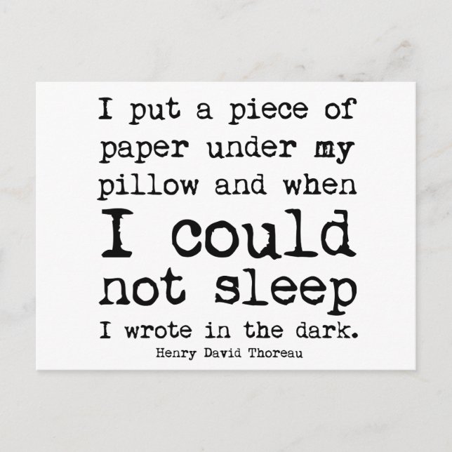 I Wrote in the Dark Thoreau Quote Postcard (Front)