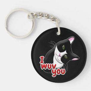 I wuv you Cat Key Ring