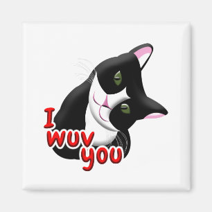 I wuv you Cat Magnet