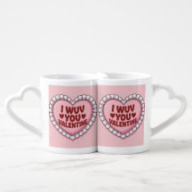 I Wuv You Valentine Cups Set
