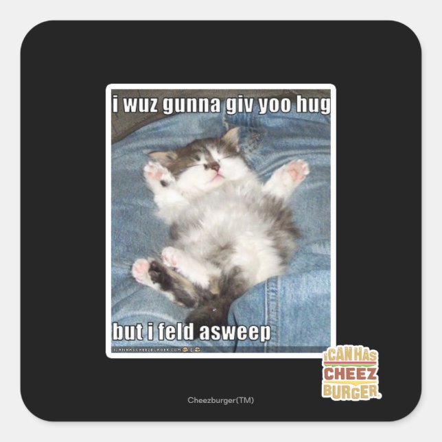 I wuz gunna giv yoo hug square sticker (Front)