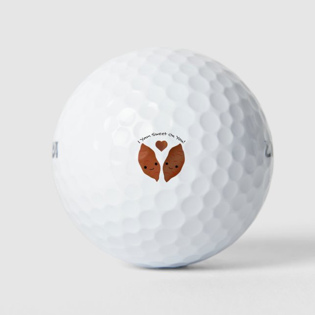 I Yam Sweet Cute Sweet Potato Golf Balls (Front)