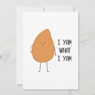 I Yam What I Yam Awesome Yam Vegetable Pun Playful Holiday Card