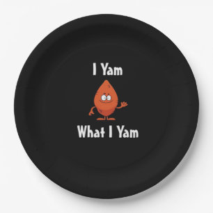 I Yam What I Yam Basic Design For Thanksgiving Paper Plate