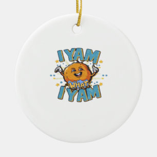 I Yam What I Yam Classic Design For Thanksgiving  Ceramic Tree Decoration