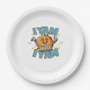 I Yam What I Yam Classic Design For Thanksgiving Paper Plate