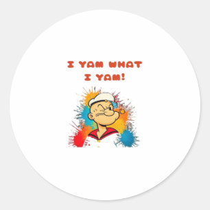 I Yam What I Yam Classic Sloth Trendy Round Sticker