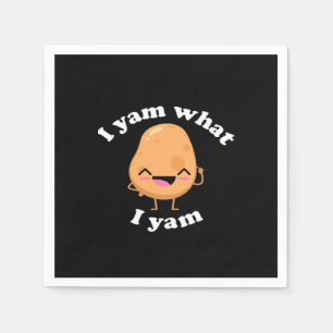 I Yam What I Yam, Cute Vegetarian Thanksgiving Pot Napkin