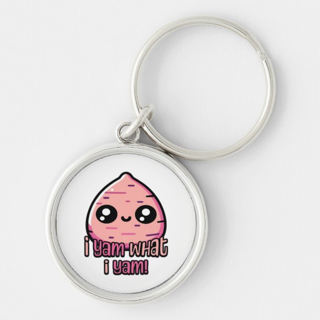 I Yam What I Yam! Cute Yam Pun Classic Key Ring (Front)