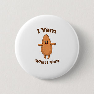 I Yam What I Yam Dancing Sweet Potato Festive 6 Cm Round Badge