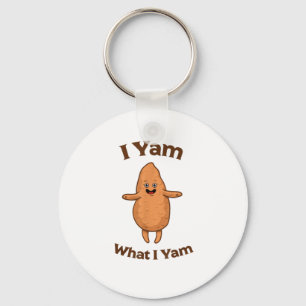 I Yam What I Yam Dancing Sweet Potato Thanksgiving Key Ring