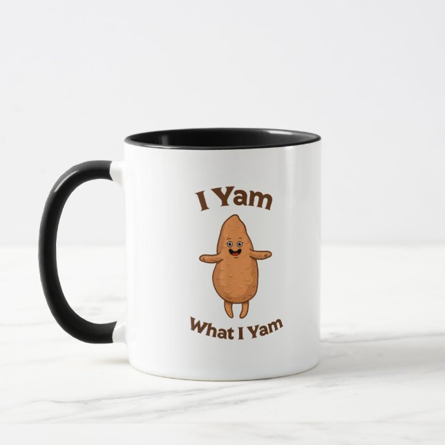 I Yam What I Yam Dancing Sweet Potato Thanksgiving Mug (Left)