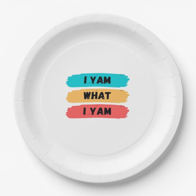 I Yam What I Yam Funny Classic Paper Plate (Front)