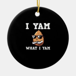 I Yam What I Yam Humourous V-Neck Ceramic Tree Decoration
