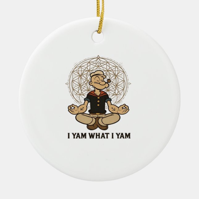 I Yam What I Yam Meme Quote Ceramic Tree Decoration (Front)