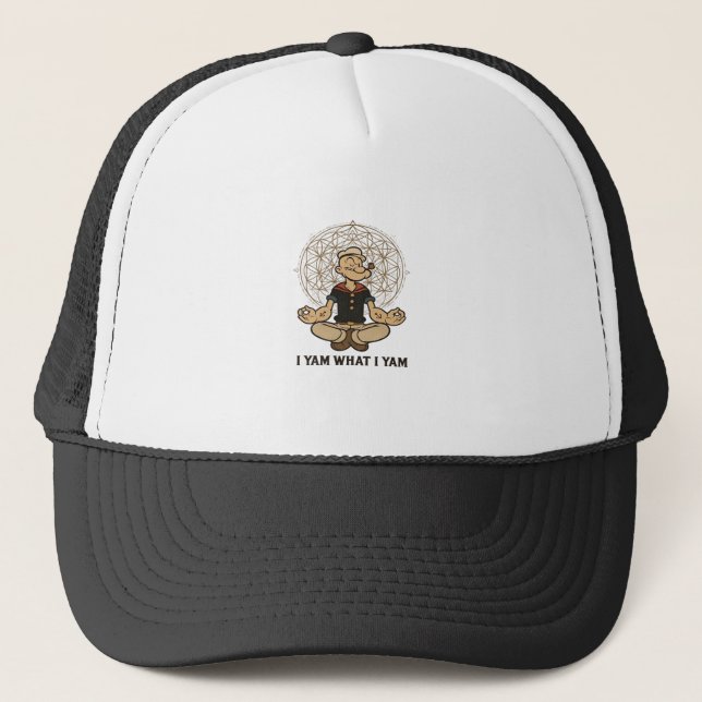 I Yam What I Yam Meme Quote Trucker Hat (Front)