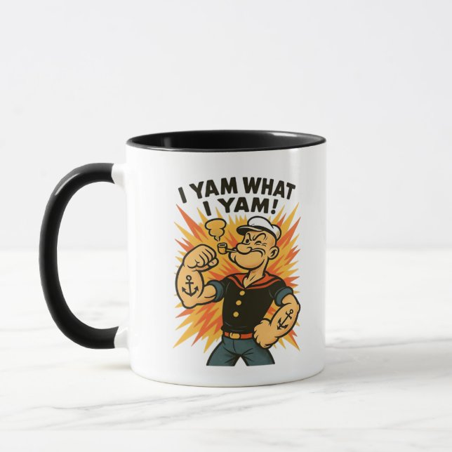 I Yam What I Yam Popeye Cartoon Quote Classic Mug (Left)