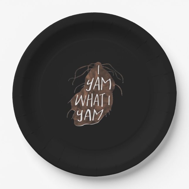 I Yam What I Yam - Pun Design Paper Plate (Front)