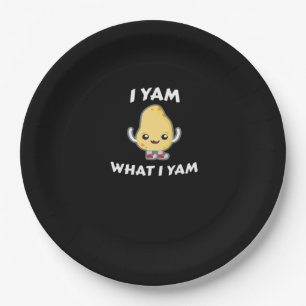 I Yam What I Yam Sweet Potato For Thanksgiving Day Paper Plate