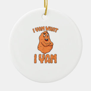 I Yam What I Yam Sweet Potato Funny Thanksgiving Ceramic Tree Decoration