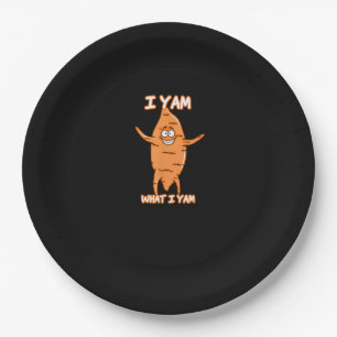 I Yam What I Yam Sweet Potato Thanksgiving Paper Plate